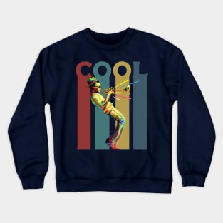 Cool - Retro design with a jazz trumpet player Crewneck Sweatshirt